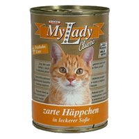 Dr. ALDER`S Моя Леди КЛАССИК кусочки в соусе консервы для кошек (Птица/утка) 415 гр Германия