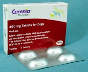 Серения таблетки, уп. 4 таб. по 160 мг. Назначают только собакам для предотвращения рвоты, вызванной перемещением животного (синдром укачивания), а также при других патологиях, сопровождающихся рвотой