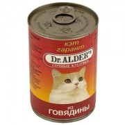 Dr. ALDER`S Кэт Гарант консервы для кошек Сочные кусочки в соусе Говядина 415 гр - Германия