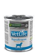 Farmina Vet Life Hypoallergenic Fish & Potato – корм для собак, страдающих пищевой аллергией. Также рекомендован как вспомогательное средство для улучшения трофических функции кожи и ее производных: глаз, ушей, параанальных желёз.