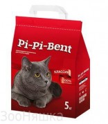 Pi-Pi-Bent Classik 5кг ламинированный крафт- пакет комкующ. наполнитель для кошачьего туалета из природного бентонита